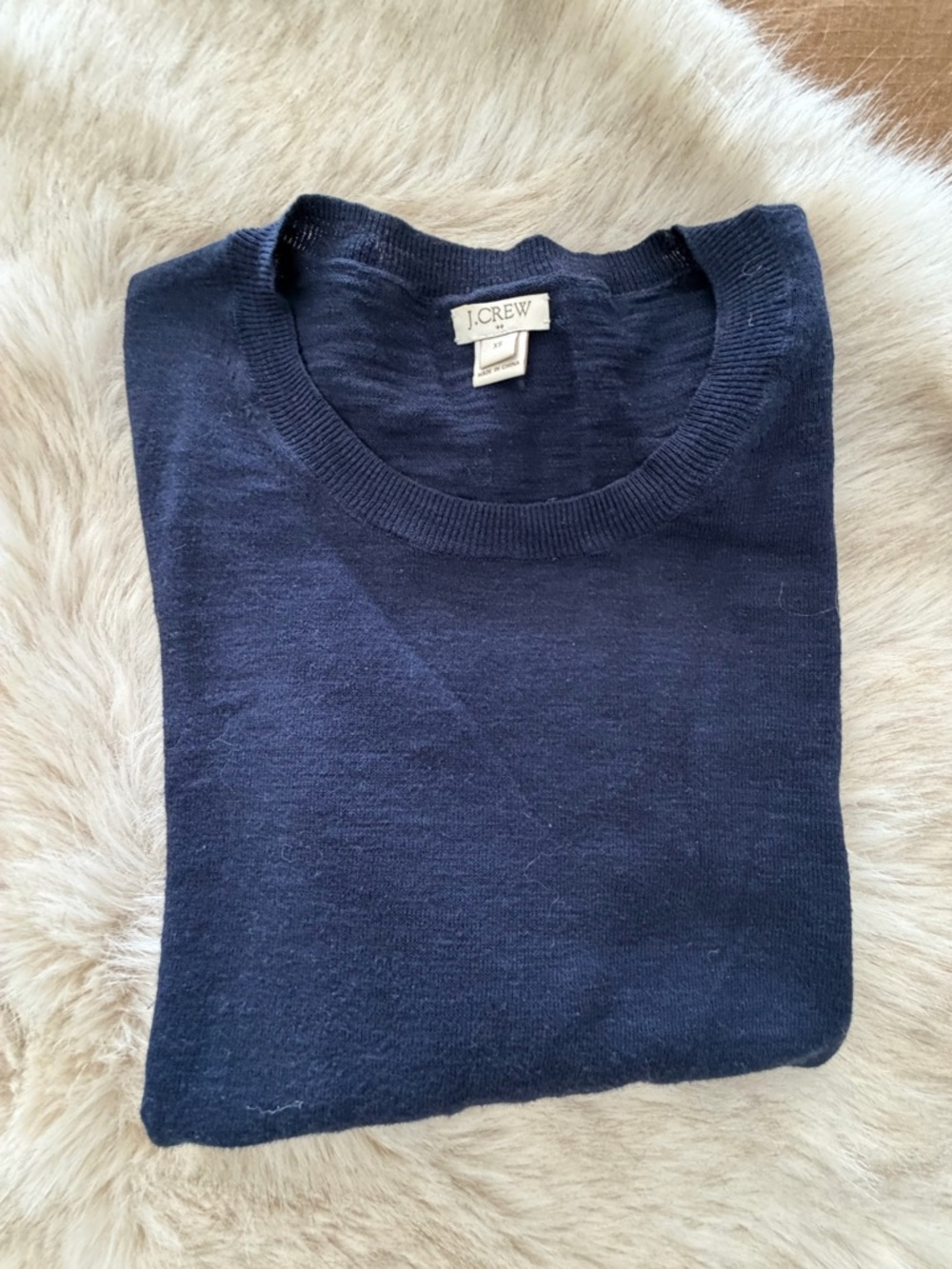 J. Crew Factory Women’s Navy Crewneck Lightweight Pullover Sweater